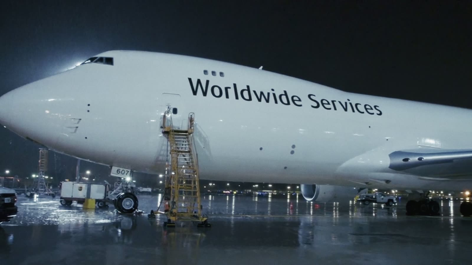 Cargo aircraft at night