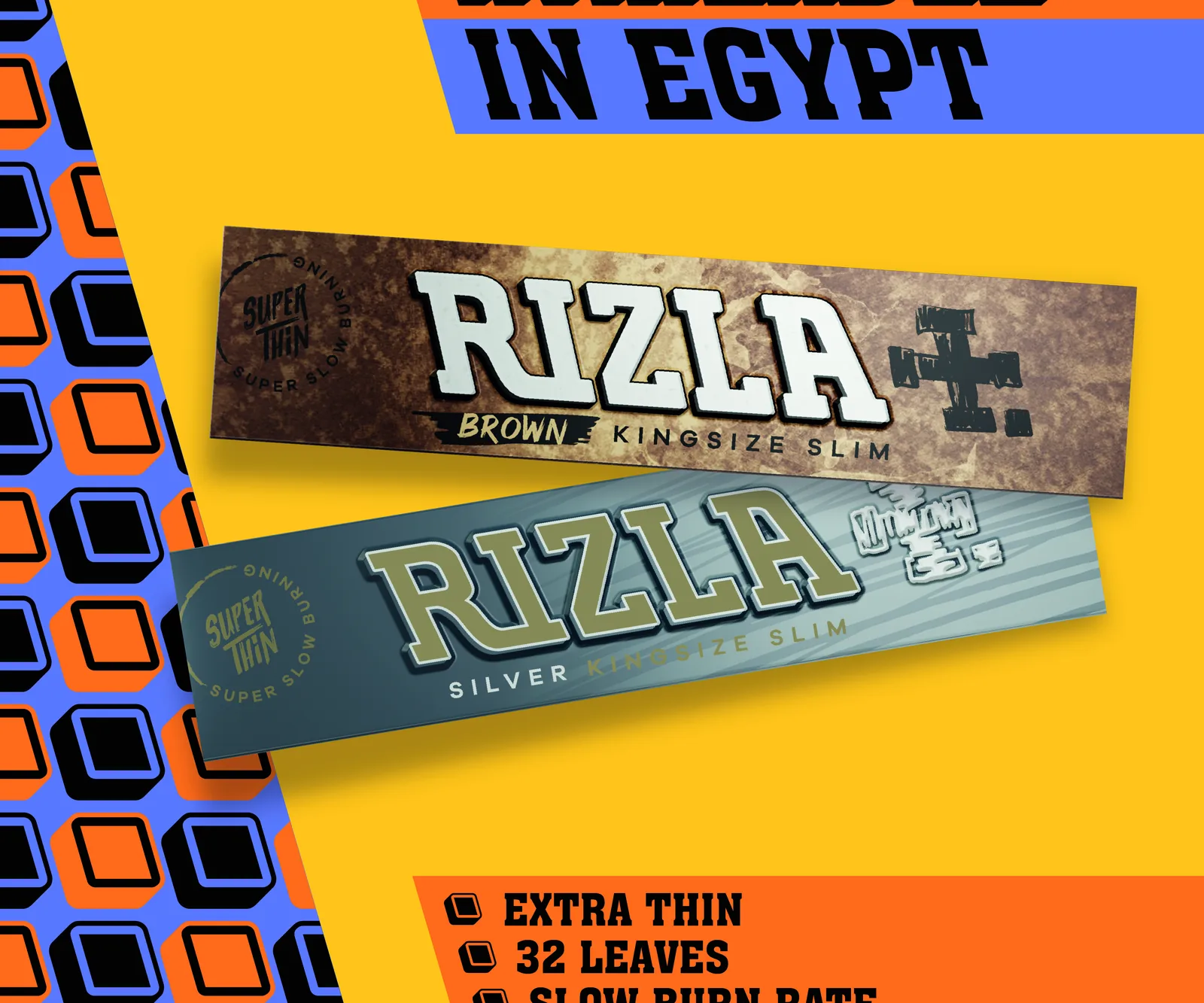 RIZLA rolling papers, now available in Egypt
